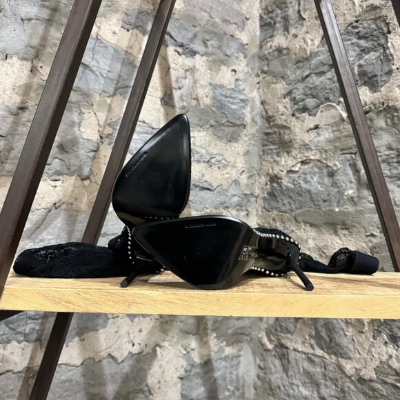 Alexander Wang Black Lyra Over the Knee Lace Studded Boots - Picture 12 of 15